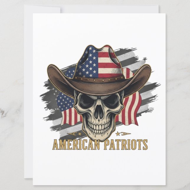 American Patriots Vintage Skull Flag (Devant)