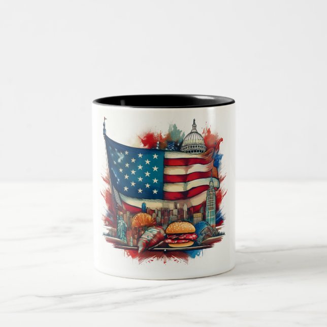 American Pride Mug - Conception patriotique (Centre)