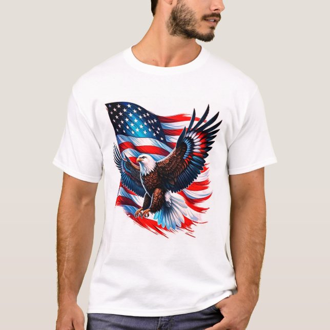 American Pride - USA Flag & Eagle T-shirt 🇺 🇸 🦅 (Devant)