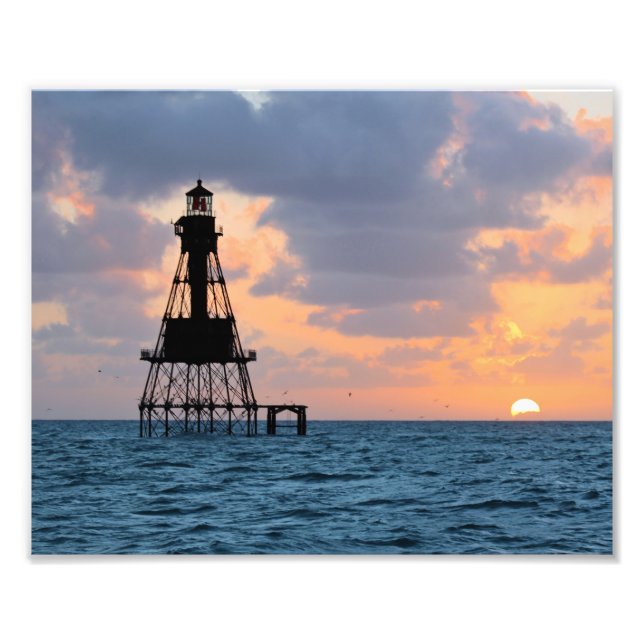 American Shoal Lighthouse, Floride Satin Photo (Devant)
