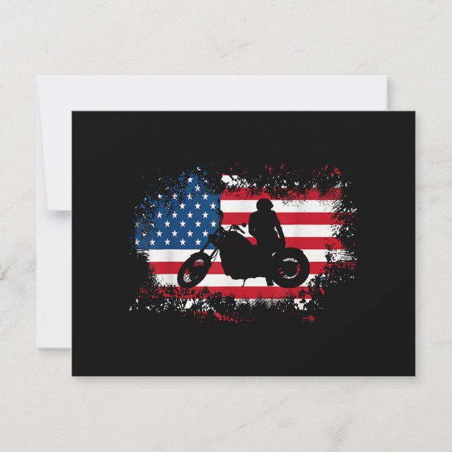 American US Flag Motorcycle Funny Sport Lover (Devant)