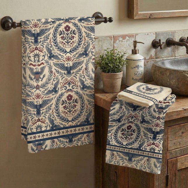 Americana Eagles Fleurs Étoiles et Rayures ID1298 (Créateur téléchargé)