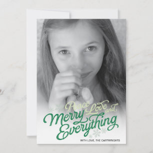 Americana Green Ribbon Script Carte photo de vacan