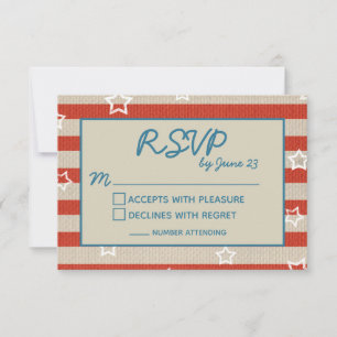 Americana Patriotic Wedding RSVP Détails Insérer