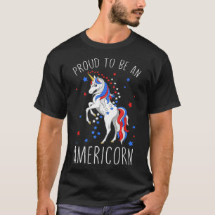 Americorn Unicorn 4 juillet T-shirt Girls Merico