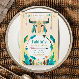 Amérindien Boho Birthday Invitation Modèle
