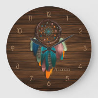 Amérindien Dreamcatcher Grande horloge