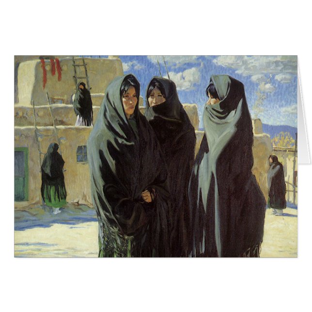 Amérindiens vintages, filles de Taos par Walter Uf (Devant horizontal)