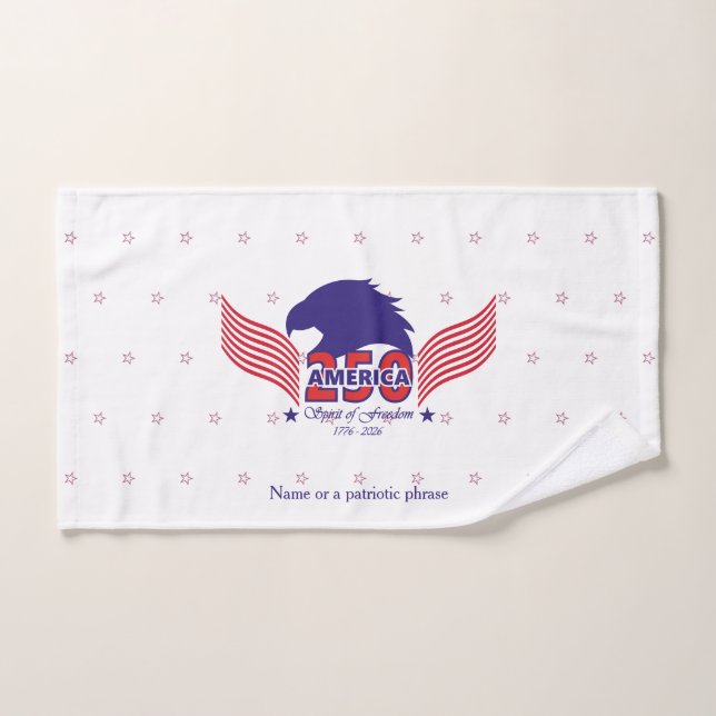 Amérique 250e-Esprit de liberté- Sur fond blanc (Serviette à main)