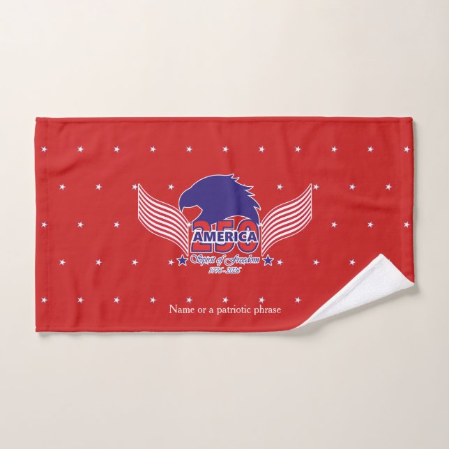 Amérique 250e-Esprit de liberté-Sur fond rouge (Serviette à main)