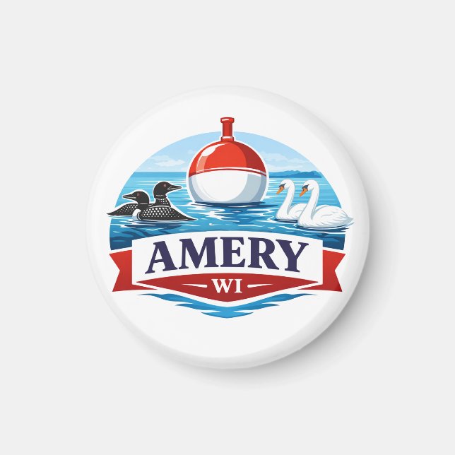 Amery Wisconsin Lake Life Souvenir - Aimant (Devant)