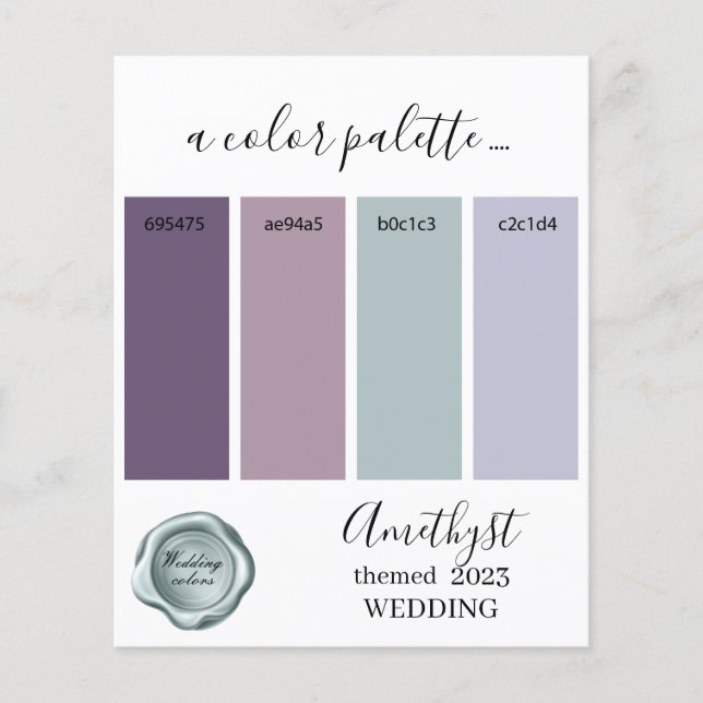 Amethyst couleurs Mariage Palette Card 2023 (Devant)
