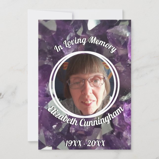 Amethyst Crystal Photo Memorial Programme (Devant)