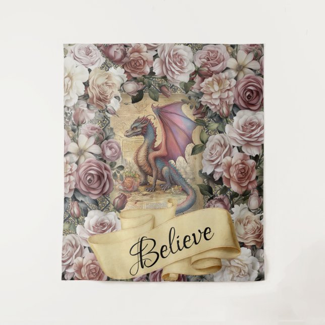 Amethyst Dragon Victorian Grande Tapisserie murale (Devant)