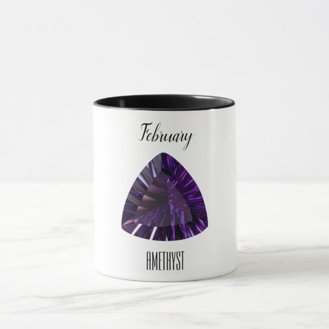 Amethyst Gem Purple Coffee Mug Février Birthstone (Centre)