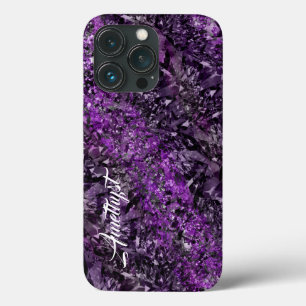 Amethyst Gemstone avec nom Coque-Mate coque iphone
