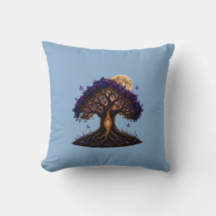 amethyst golden moon tree skybleu coussin