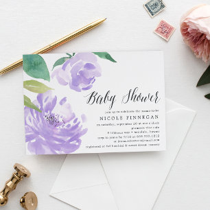 Amethyst Peony   Invitation Baby shower