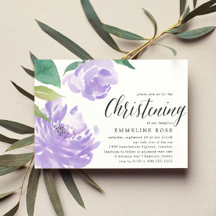 Amethyst Peony   Invitation Christening