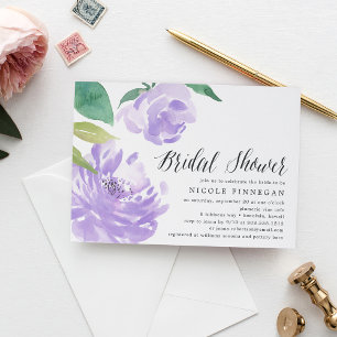 Amethyst Peony Invitation de douche nuptiale