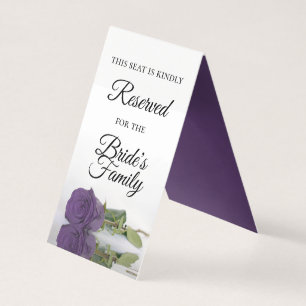 Amethyst Purple Rose Réservé Mariage Carte Place
