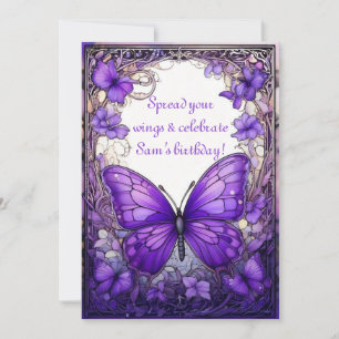 Amethyst Wings Invitation d'anniversaire