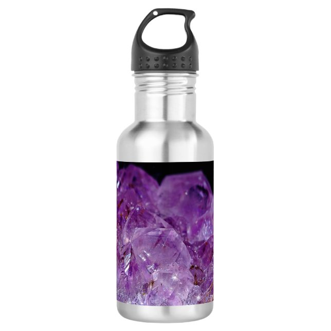 Améthyste cristal Bouteille d'eau en acier inoxyda (Devant)