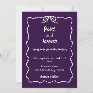 Améthyste Gem & Pen Faire-part de mariage