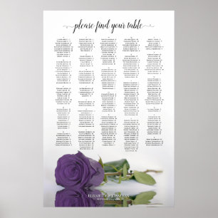 Améthyste Purple Rose Tableau de siège alphabétiqu