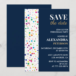 Ami invitations Sauvez la date Confetti