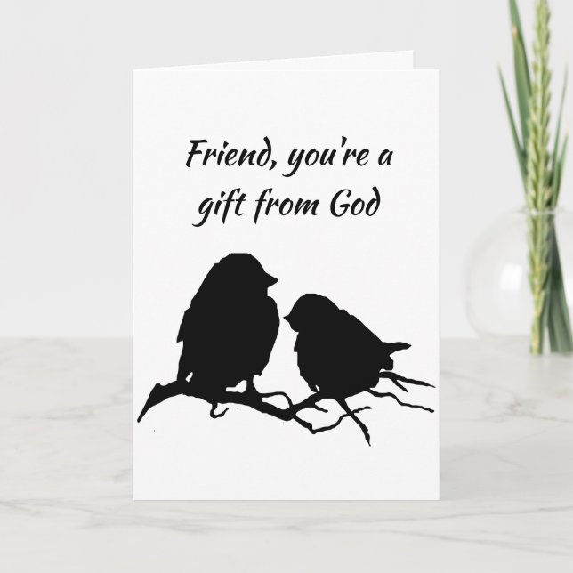 Ami Merci Dieu pour vous Joli Oiseaux Anniversaire (Devant)
