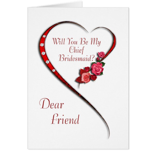 Ami, Swirling coeur Chef Bridesmaid invitation (Devant)