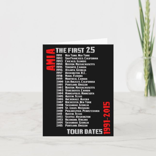 AMIA 25e anniversaire : Cartes de voeux (Devant)