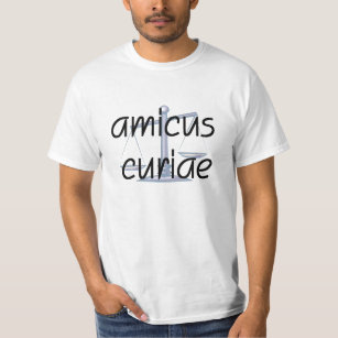 Amicus curiae.  T-shirt d'avocat avec l'expression