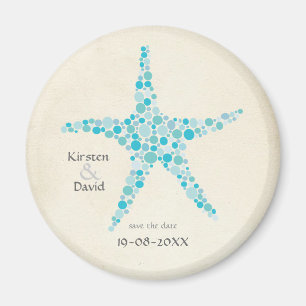 Amidon Turquoise Aqua Sauvons la date Favor Magnet