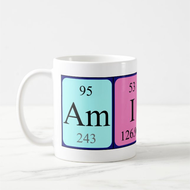 Aminah nom de table périodique mug (Gauche)