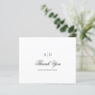 Amira White Elegant Wedding Carte de remerciements