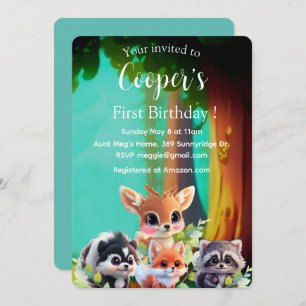 Amis de la forêt renard skunk raccoon anniversaire