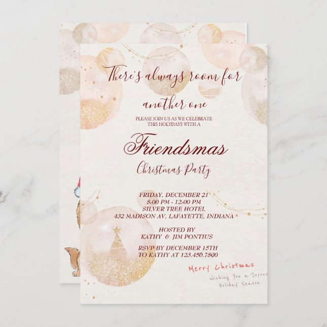 Amis de l'aquarelle Invitation de Noël (Devant / Derrière)