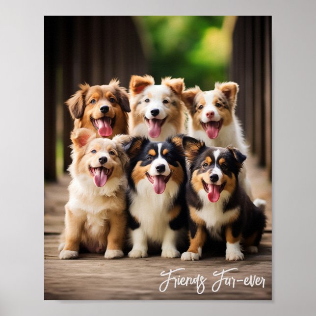Amis de quatre ans : Poster mignon chiot (Devant)