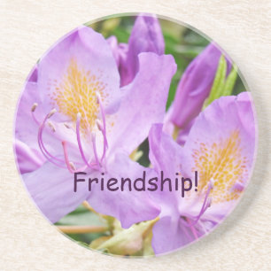 Amis ! dessous de verre en grès Rhodies violettes