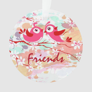 Amis Deux oiseaux adorables sur une branche sur me