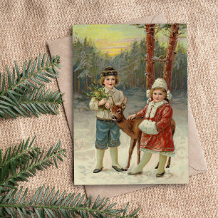 Amis d'hiver Noël vintage