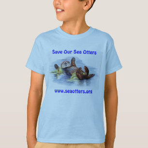 Amis du T-shirt de l'enfant de loutre de mer
