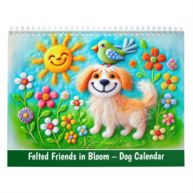 Amis feutrés en fleurs – Calendrier de chiens (Protection)