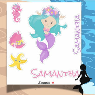 Amis Mermaid Pink Sea Sticker
