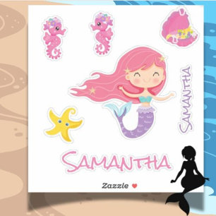 Amis Mermaid Pink Sea Sticker