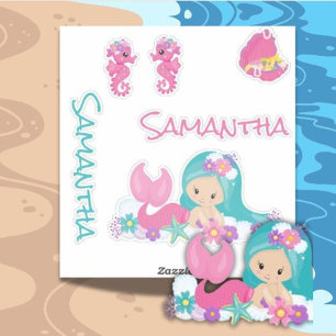 Amis Mermaid Pink Sea Sticker
