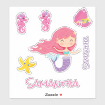 Amis Mermaid Pink Sea Sticker