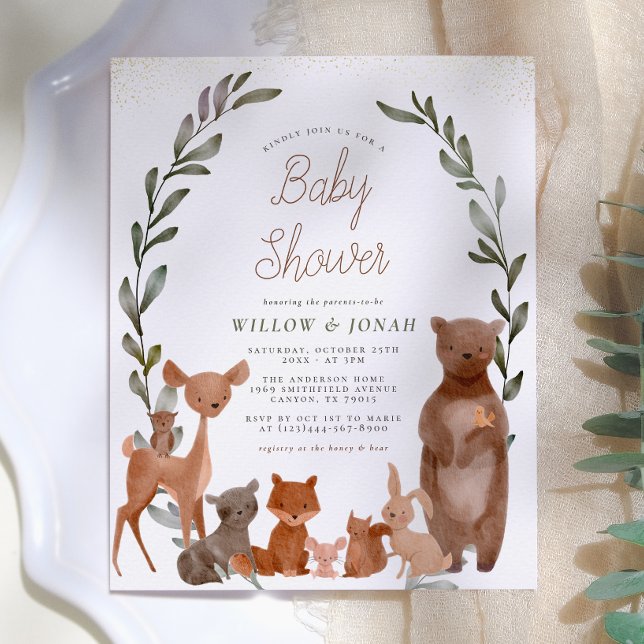 Amis mignons de la forêt et douche de bébé budgéta (Créateur téléchargé)